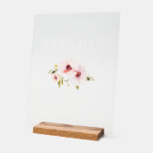 Elegant Bloemen Open Bar Teken Acryl Bord (Hoek)