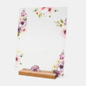 Elegant Bloemen Open Bar Teken Acryl Bord (Hoek)