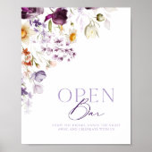 Elegant Bloemen Open Bar Teken Poster (Voorkant)