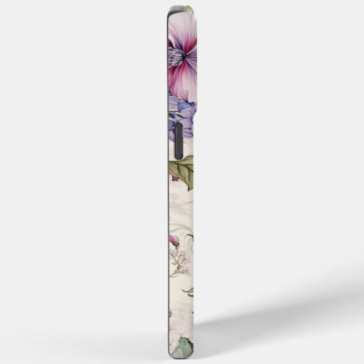 Elegant  Bloemen Paarse Roze Gepersonaliseerd Case-Mate iPhone Case (Achterkant / Rechts)