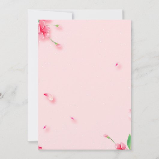 Elegant Bloemen Roze Zoet Zestien Verjaardagsfeest Kaart (Achterkant)