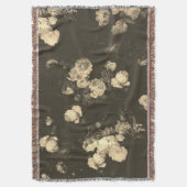 Elegant  Bloemen Rozen Beige Bruin Deken (Voorkant Verticaal)