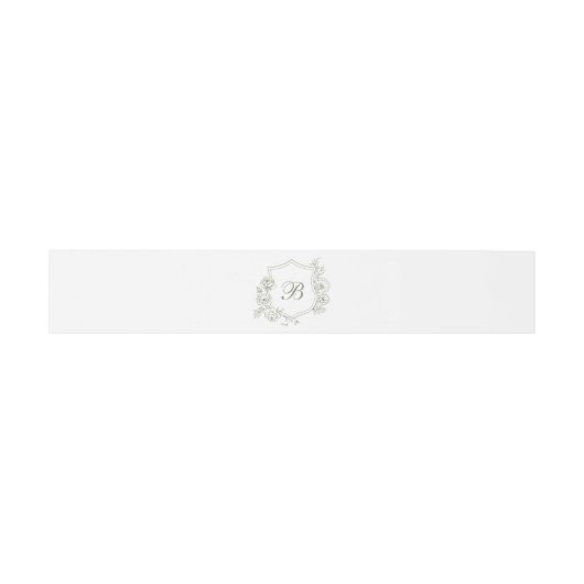 Elegant Bloemen Rozen Crest Bruiloft Monogram Uitnodigingen Wikkel (Vlak)