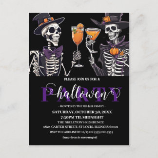 Elegant Bloemen Schedel Volwassen Halloween Party  Briefkaart