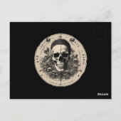 Elegant Bloemen Schedel Volwassen Halloween Party Briefkaart (Achterkant)