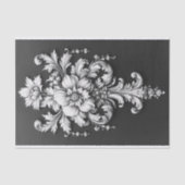 Elegant Bloemen Scrollwork Tissuepapier (Voorkant)