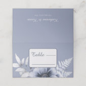 Elegant Bloemen Stoffig Blauw Bloemen Bruiloft (Buitenkant ongevouwen)