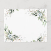 Elegant Bloemen Stoffig Blauw Bruiloft Uitnodiging (Achterkant)