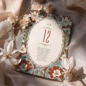 Elegant Bloemen Tafel Nummer Kaart