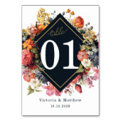 Elegant bloemen tafel nummer ontwerp. kaart (Voorkant)