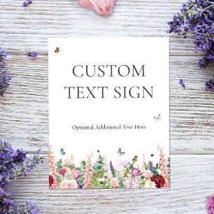 Elegant Bloemen & Vlinders Vrijgezellenfeest teken Poster