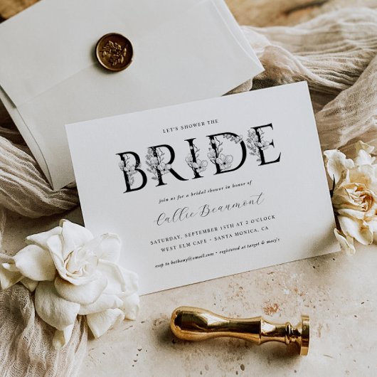 Elegant Bloemen Vrijgezellenfeest Party Invitation Kaart