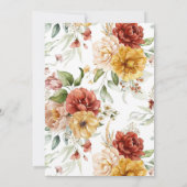 Elegant Bloemen Waterverf Sinaasappel Modern Bruil Kaart (Achterkant)