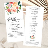 Elegant Bloemen Waterverf Trouwprogramma 4x9 Programma