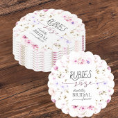 Elegant Bloemen Wildbloem Ruby Roos Vrijgezellenfe Kartonnen Onderzetters