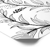 Elegant Bloemen Zwart-wit Welkom Bruiloft Poster (Hoek)