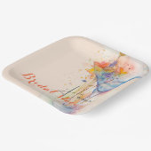 Elegant bloemenaquarel Vrijgezellenfeest Papieren Bordje (Gebogen)