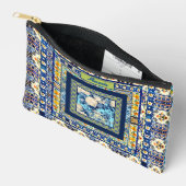 Elegant bloemenblauw tegel chinoiserie monogram etui (Open)