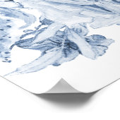 Elegant Bloemenblauw Wit Welkom Vrijgezellenfeest Poster (Hoek)