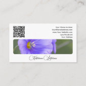 Elegant bloemenbloem bloesem kalligrafie QR-code Visitekaartje (Achterkant)