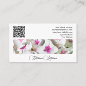Elegant bloemenbloem bloesem kalligrafie QR-code Visitekaartje (Achterkant)