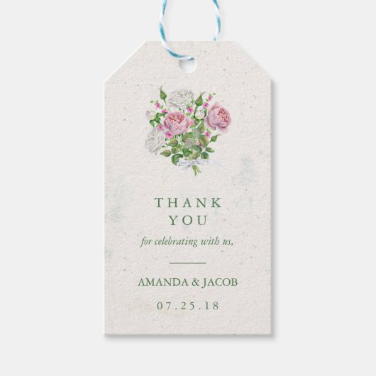 Elegant bloemenboeket dank cadeaulabel (Voorkant)