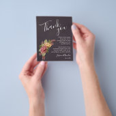 Elegant bloemenbruiloft Bord dank u Flyer (Hand)