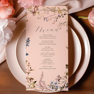 Elegant bloemenbruiloft menu