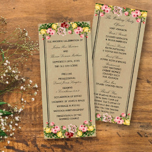 Elegant bloemenbruiloft programma