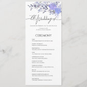 Elegant  bloemenbruiloft programma (Voorkant)