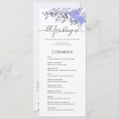 Elegant  bloemenbruiloft programma (Voorkant / Achterkant)