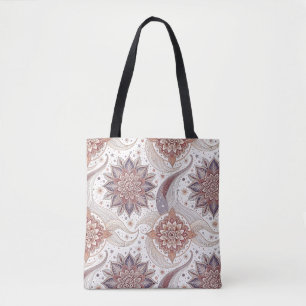 Elegant Bloemend Mandala Spiritueel Ontwerp Patroo Draagtas