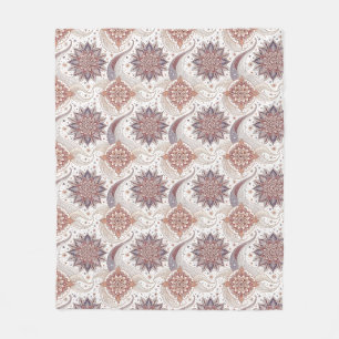 Elegant Bloemend Mandala Spiritueel Ontwerp Patroo Fleece Deken