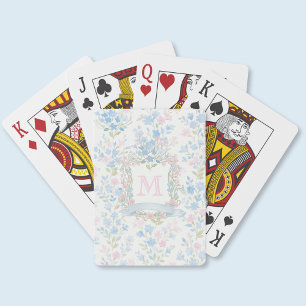 Elegant Bloemend Mozaïek Initiaal Pokerkaarten