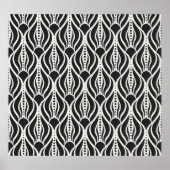 Elegant bloemendamast, naadloos art nouveau-patroo poster (Voorkant)