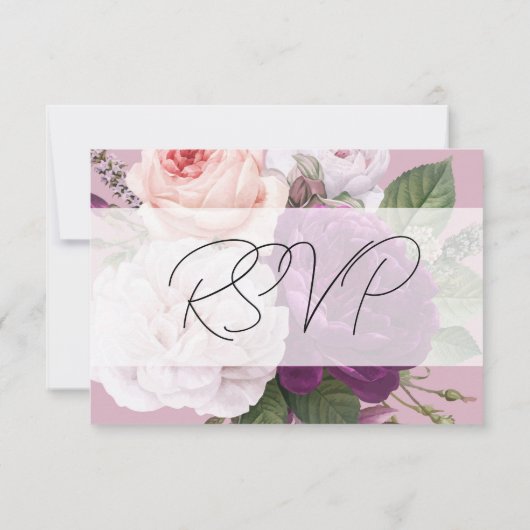 Elegant  Bloemendiner Keuze Bruiloft RSVP Kaartje (Achterkant)