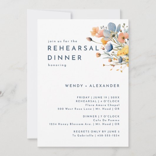 Elegant bloemendiner voor de bruilofoefening in st kaart (Voorkant)