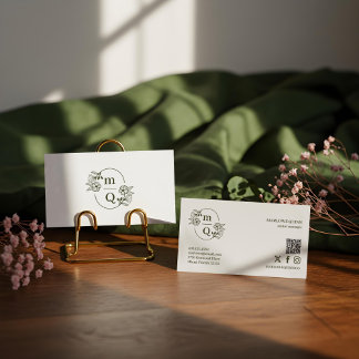 Elegant Bloemendrieletter Minimalistische Luxe Boe Visitekaartje