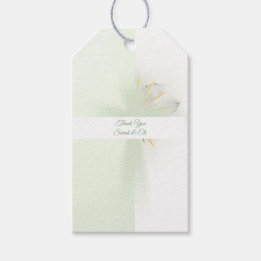 Elegant bloemengloeiend kruis cadeaulabel