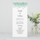 Elegant Bloemengroen Eucalyptus Trouwprogramma Programma (Staand voorkant)