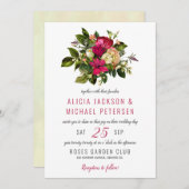 Elegant bloemengroen rustiek waterverf bruiloft kaart (Voorkant / Achterkant)