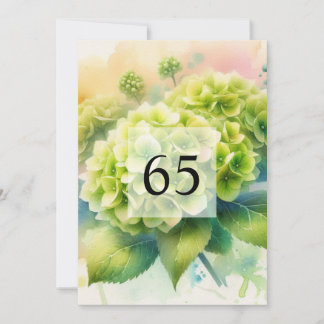 Elegant bloemengroen waterverf verjaardagsfeestje kaart