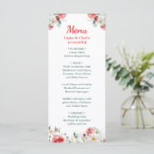 Elegant bloemengroen Winter bruiloft Menu (Staand voorkant)