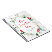 Elegant Bloemengroen Winter Bruiloft Planner Notitieboek (Rechterzijde)