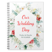 Elegant Bloemengroen Winter Bruiloft Planner Notitieboek (Voorkant)