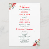 Elegant bloemengroen Winter bruiloft Programma (Voorkant)