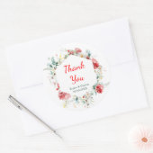 Elegant bloemengroen Winter bruiloft Ronde Sticker (Envelop)