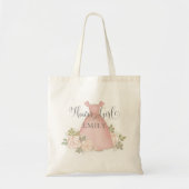 Elegant Bloemenmeisje Modern Blush Floral Pink Tote Bag (Voorkant)