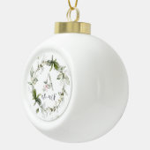 Elegant bloemenmonogram 'A' - Amour Keramische Bal Ornament (Rechts)