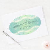 Elegant bloemenontwerp Ovaal Vrijgezellenfeest Sti Ovale Sticker (Envelop)